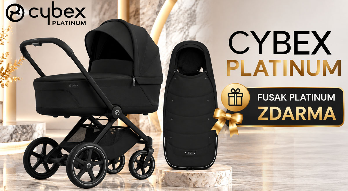 CYBEX Platinum Black Friday 2026 – kočík Priam Sepia Black a fusak Platinum zdarma k vybraným kočíkom.