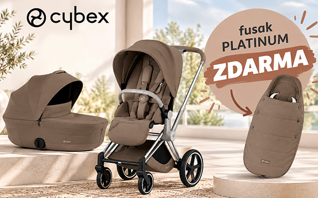 Vystavený kočík Cybex Priam s hlbokou vaničkou a športovou časťou a fusakom platinum zdarma