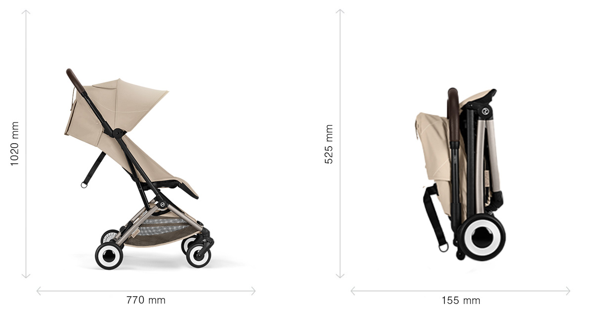 Rozmery nového kočíka do lietadla Cybex Orfeo 2026 porovnanie