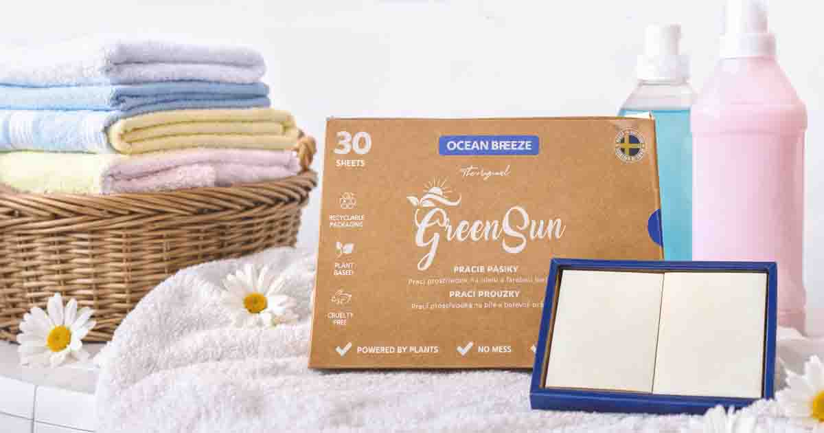 Pranie, aviváže a pracie pásiky – ekologické pranie s pracími pásikmi GreenSun, šetrné k pokožke a vhodné pre každodennú starostlivosť o bielizeň