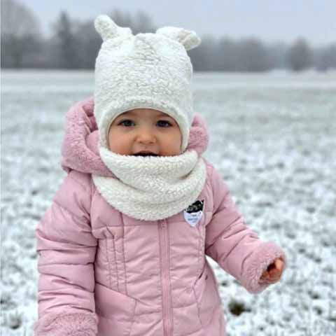 Nakrčnik a čiapka teddy biela kategoria