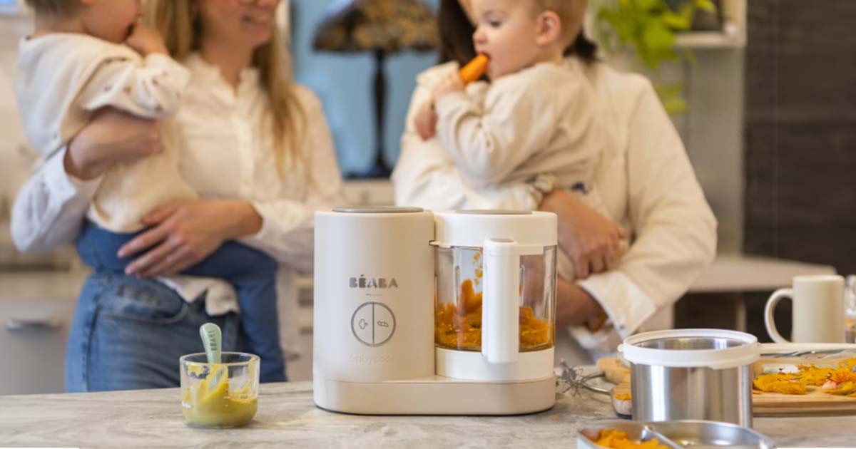 Parný varič a mixér BEABA Babycook pri príprave detských príkrmov pre bábätká