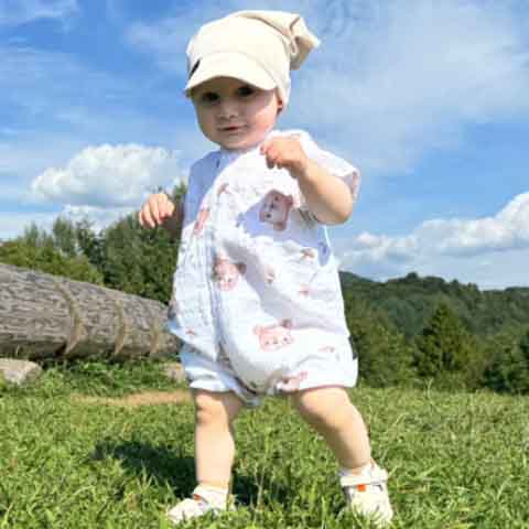 Detské letné rampersy kraťasy BySues