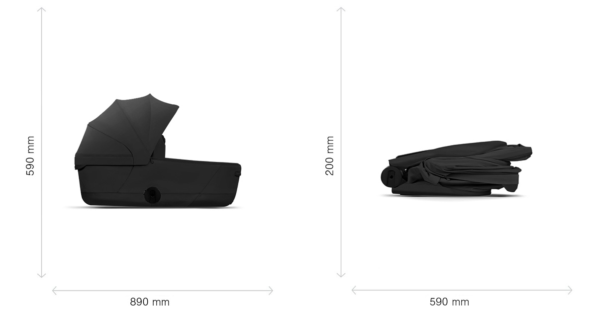 rozmery zlozenej poskladanej hlbokej vaničky cybex priam