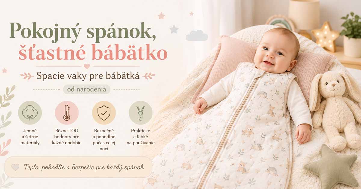 Spací vak pre bábätko od narodenia – bezpečný spánok, pohodlie a optimálna tepelná pohoda počas celej noci.