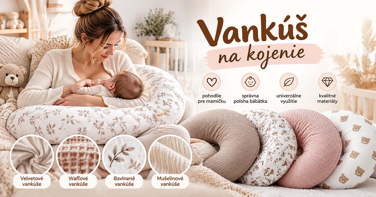 Vankúše na kojenie BySues – velvetové, wafľové, bavlnené a mušelínové dojčiace vankúše v rôznych farbách a vzoroch